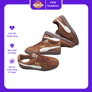 Puma Palermo Nâu Trắng bản Siêu cấp